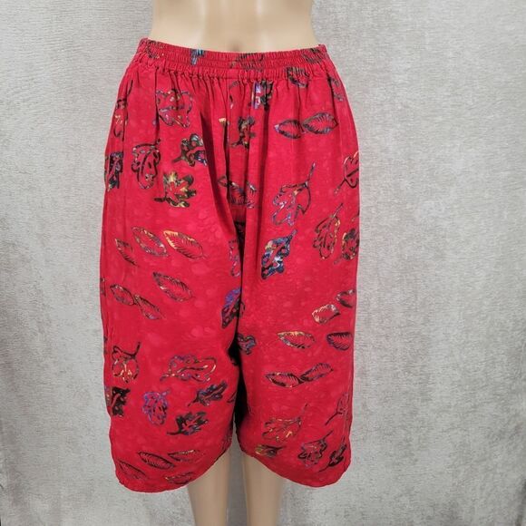 Young Fashion Vintage Red Patterned Culottes and Sleeveless Top Matching Set - Picture 3 of 12